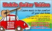 Business card for guitar teacher