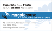 Business card for cafe, front.
