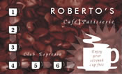 Business card for boutique coffee shop.